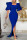 Blue Fashion Sexy Solid Patchwork Slit Off the Shoulder Evening Dress Dresses