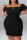 Black Sexy Solid Patchwork Square Collar Pencil Skirt Plus Size Dresses