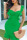 Green Sexy Solid Hollowed Out Patchwork Flounce Spaghetti Strap Dresses