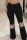 Black Sexy Street Solid Hollowed Out Patchwork Chains High Waist Denim Jeans