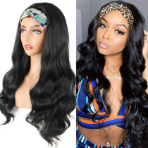 Black Fashion Casual Solid Patchwork Wigs (Without Headscarf)