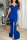 Colorful Blue Elegant Solid Patchwork Slit Fold V Neck Evening Dress Dresses