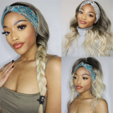 Light Brown Fashion Casual Gradual Change Patchwork Wigs  (Without Headscarf)