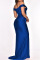 Black Elegant Solid Patchwork Slit Fold V Neck Evening Dress Dresses