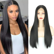 Black Fashion Casual Solid Patchwork Wigs