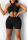 Black Sexy Sportswear Solid Patchwork Draw String Fold O Neck Sleeveless Two Pieces