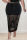 Black Sexy Solid Embroidered Sequins Patchwork High Waist Denim Skirts