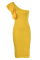 Yellow Fashion Sexy Solid Patchwork Backless One Shoulder Evening Dress