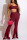 Burgundy Sexy Solid Patchwork Slit Spaghetti Strap Sleeveless Two Pieces