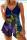 Blue Fashion Sexy Print Patchwork Backless Swimwears (With Paddings)