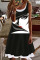Black Casual Print Patchwork U Neck Vest Dress Dresses