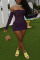 Purple Sexy Solid Patchwork Strapless Dresses