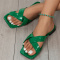 Green Fashion Casual Hollowed Out Patchwork Solid Color Square Comfortable Shoes