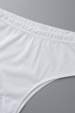 White Fashion Sexy Solid Backless Swimwears (Without Paddings)