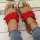 Red Fashion Casual Patchwork Round Comfortable Out Door Shoes