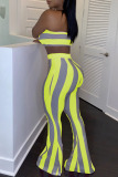 YellowGray Sexy Striped Printing Strapless Pants Set