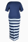 White Fashion Casual Print Basic Oblique Collar Plus Size Two Pieces