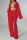 Red Sexy Solid Patchwork Fold Turndown Collar Long Sleeve Three Pieces