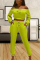 Yellow Casual Solid pencil Long Sleeve Two-piece Pants Set