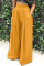 Yellow Fashion Casual Solid Patchwork Regular High Waist Conventional Solid Color Bottoms