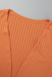 Orange Fashion Casual Print Basic Sleeveless Three-piece Set