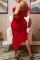 Orange Fashion Sexy Solid Patchwork Backless One Shoulder Irregular Dress