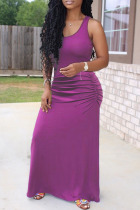Purple Sexy Fashion Tight Sleeveless Dress