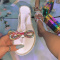 Transparent Color Fashion Casual Patchwork Rhinestone Round Comfortable Out Door Shoes
