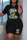 Black Fashion Casual Print Patchwork O Neck Short Sleeve Plus Size Two Pieces