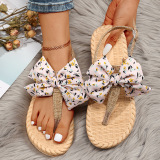 Khaki Fashion Casual Patchwork With Bow Round Comfortable Out Door Shoes