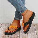 Orange Fashion Casual Patchwork Round Comfortable Shoes