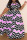 Pink Casual Striped Print Patchwork Buckle Turndown Collar A Line Plus Size Dresses(Without Belt)