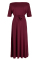 Burgundy Fashion Casual Solid Patchwork Slit Off the Shoulder Short Sleeve Dress