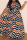 Tangerine Red Casual Striped Print Patchwork Buckle Turndown Collar A Line Plus Size Dresses(Without Belt)