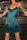Green Fashion Sexy Patchwork Sequins Feathers V Neck Sling Dress