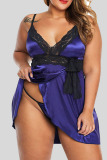 Purple Sexy Solid Bandage Patchwork Asymmetrical Lingerie