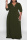 Army Green Fashion Casual Solid Basic V Neck Long Dress Plus Size Dresses
