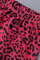 Black Casual Print Leopard Patchwork Slit V Neck Plus Size Two Pieces