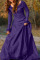 Purple Casual Solid Patchwork Stringy Selvedge O Neck A Line Dresses