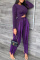 Royal Blue Fashion Casual Solid Tassel Patchwork O Neck Long Sleeve Two Pieces