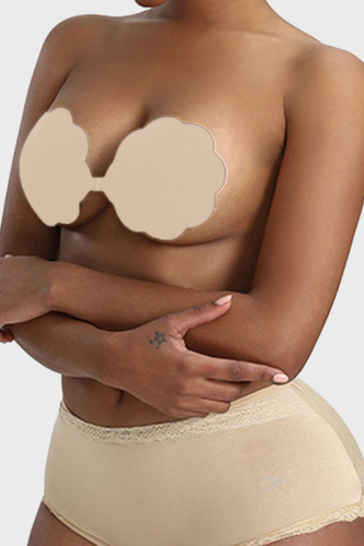 Skin Color Fashion Sexy Solid Patchwork Invisible Bra