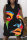 Black Fashion Casual Print Patchwork V Neck Sleeveless Plus Size Dress