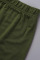 Army Green Fashion Casual Print Asymmetrical O Neck Plus Size Two Pieces