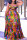 Yellow Fashion Sexy Plus Size Print Hollowed Out Backless Spaghetti Strap Long Dress