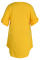 Yellow Casual Print Patchwork Stringy Selvedge O Neck Straight Plus Size Dresses