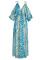 Blue Fashion Sexy Print Patchwork V Neck Straight Dresses