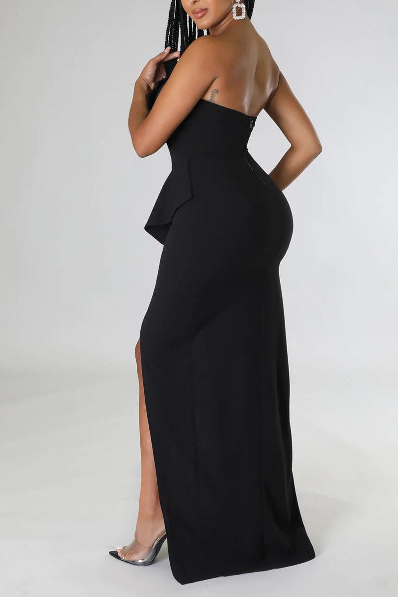 Sleeveless Maxi Dress with Ruched Detail - Formal Elegance