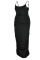Black Sexy Solid Patchwork Spaghetti Strap One Step Skirt Plus Size Dresses