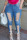 Medium Blue Sexy Street Solid Bandage Hollowed Out Patchwork High Waist Denim Jeans