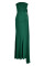 Dark Green Fashion Sexy Solid Patchwork Backless Slit Strapless Evening Dress